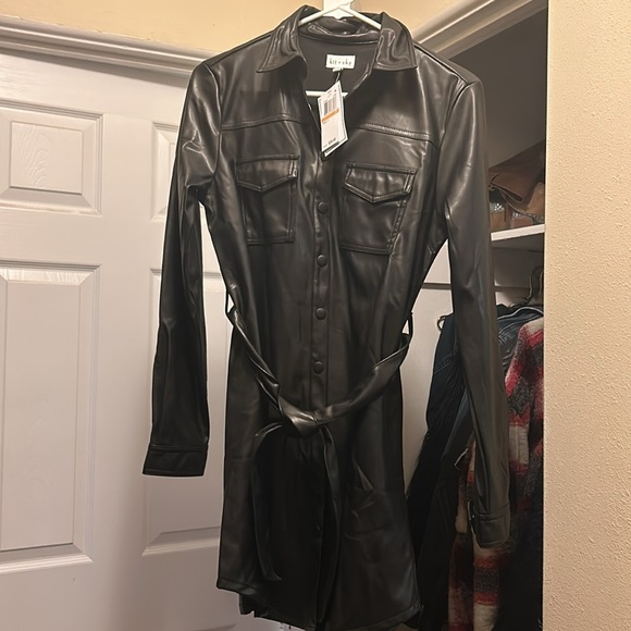 Leather look shirt dress new with tags - Picture 2 of 3